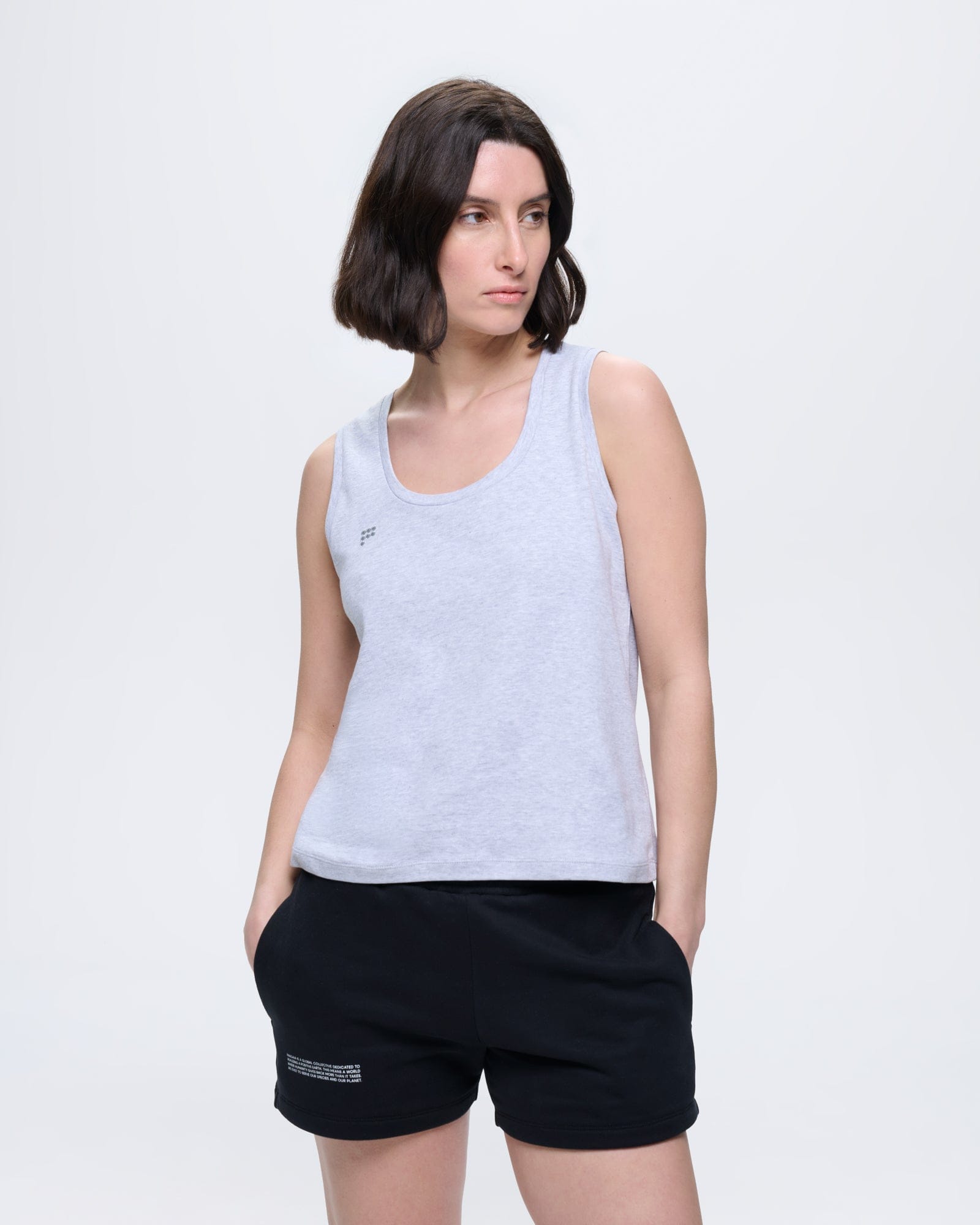 Womens Cotton Tank Top—Grey Marl