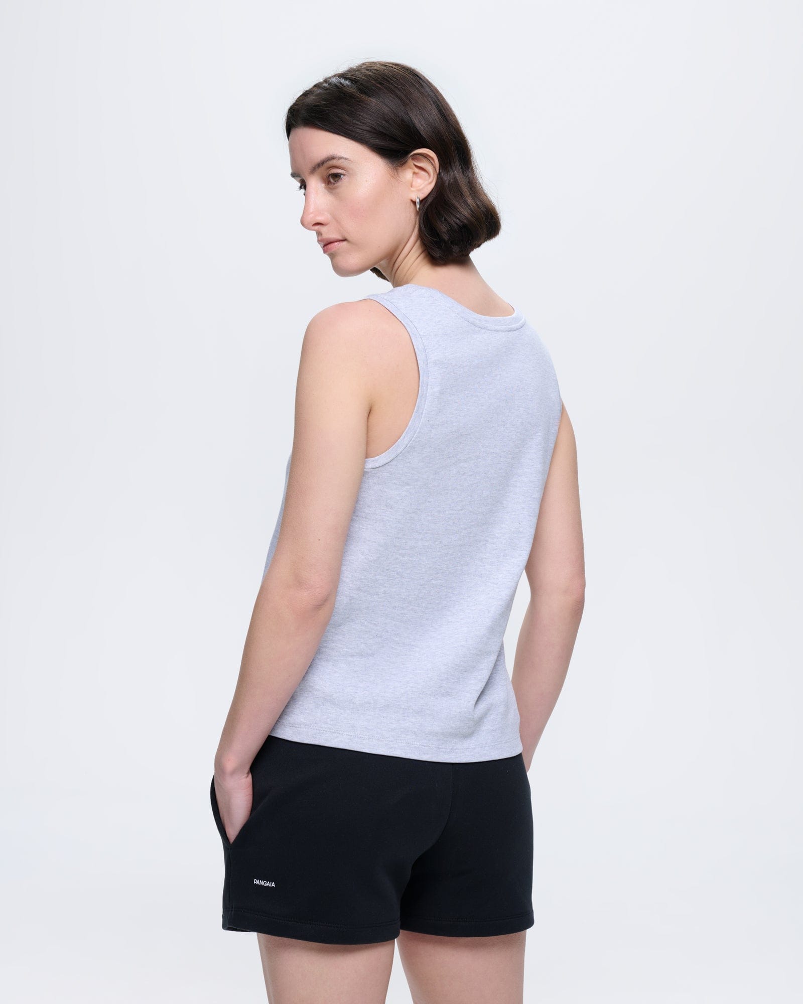Womens Grey Marl 100% organic cotton tank top, relaxed fit, ultra-soft, breathable