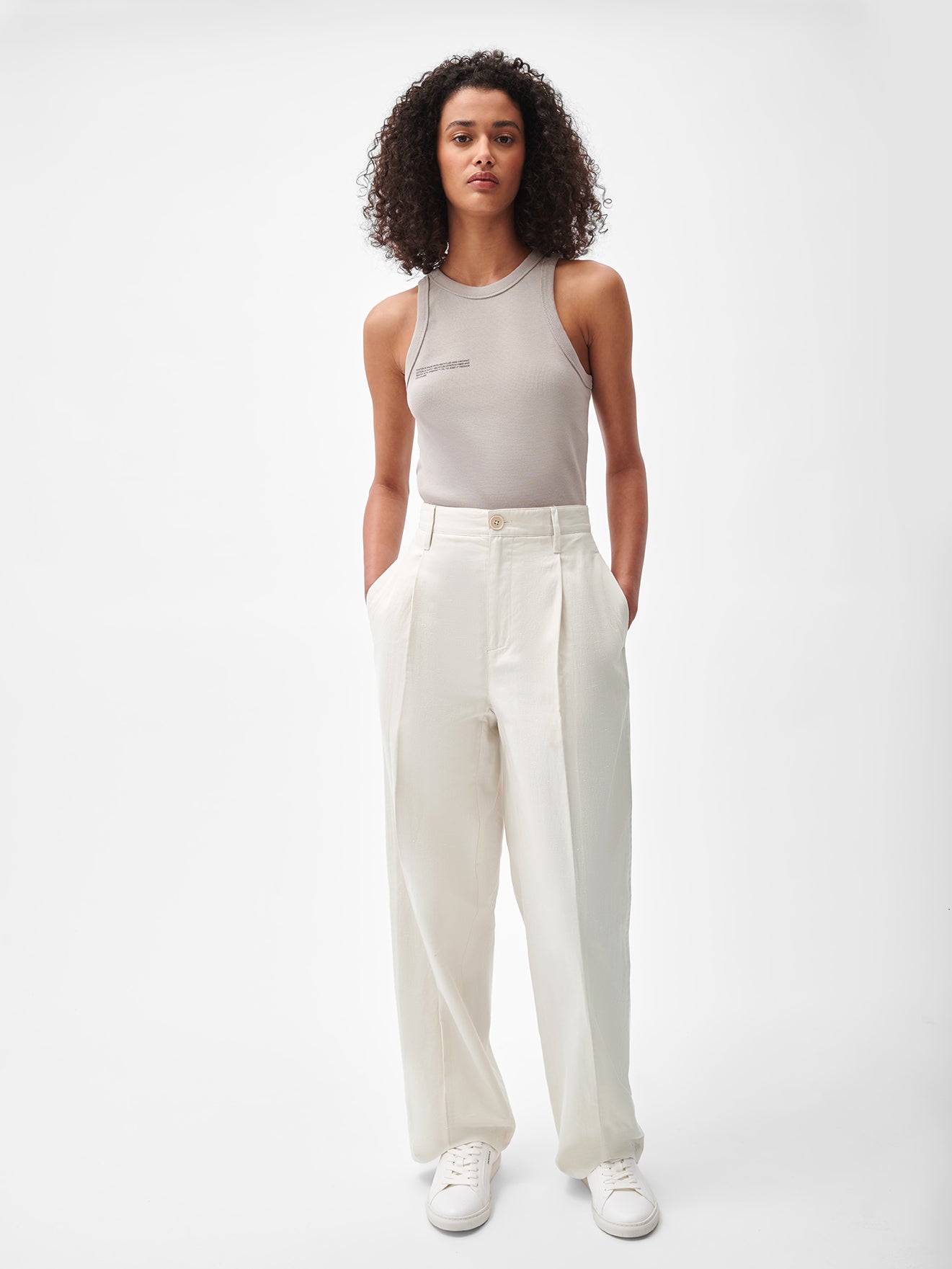 Womens-Cotton-Linen-Trouser-Limestone-Model-Female-1