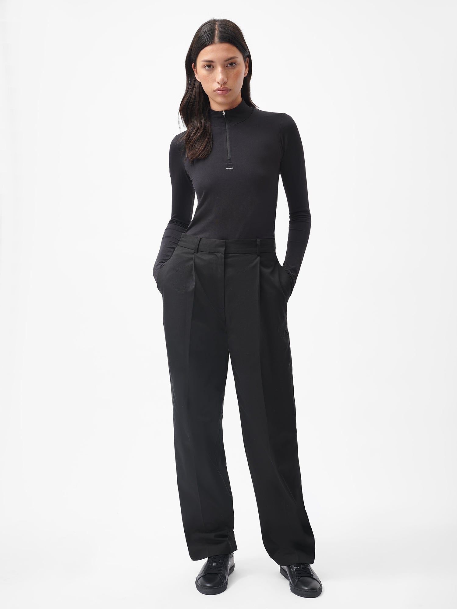 Womens-Cotton-Tailored-Trouser-Black-female-1