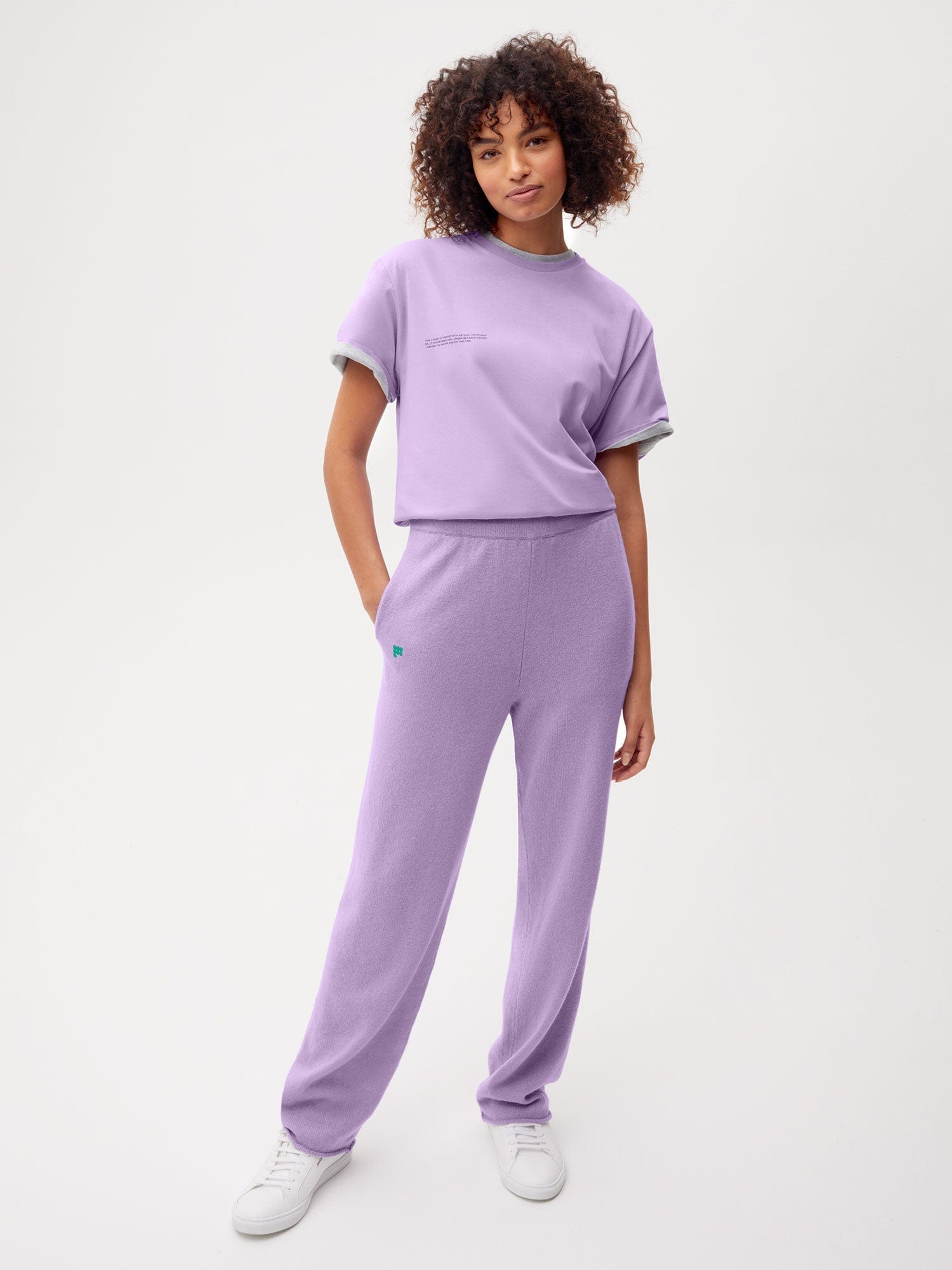 Cashmere Loose Pants Orchid Purple Female