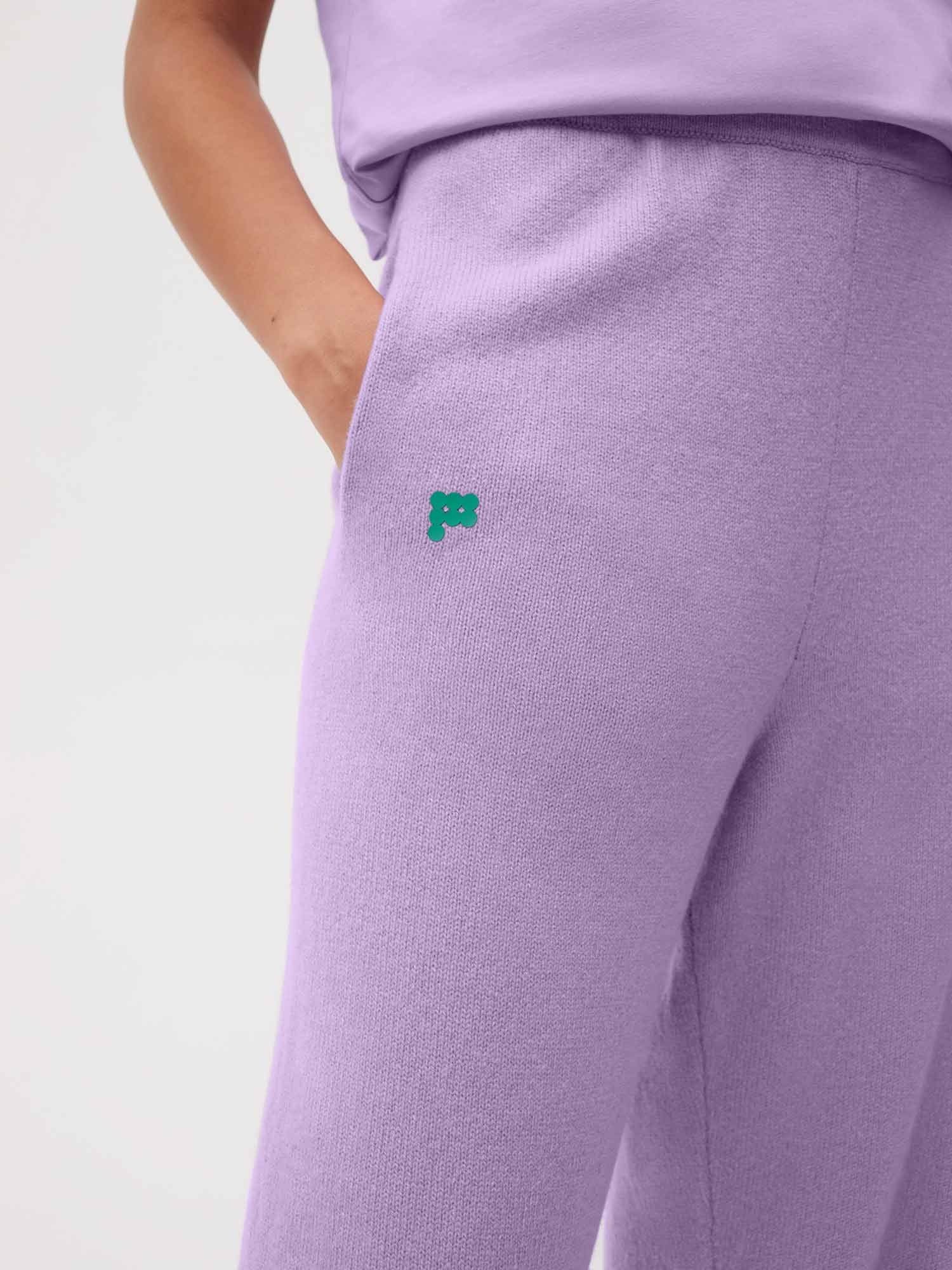 Cashmere Loose Pants Orchid Purple Female