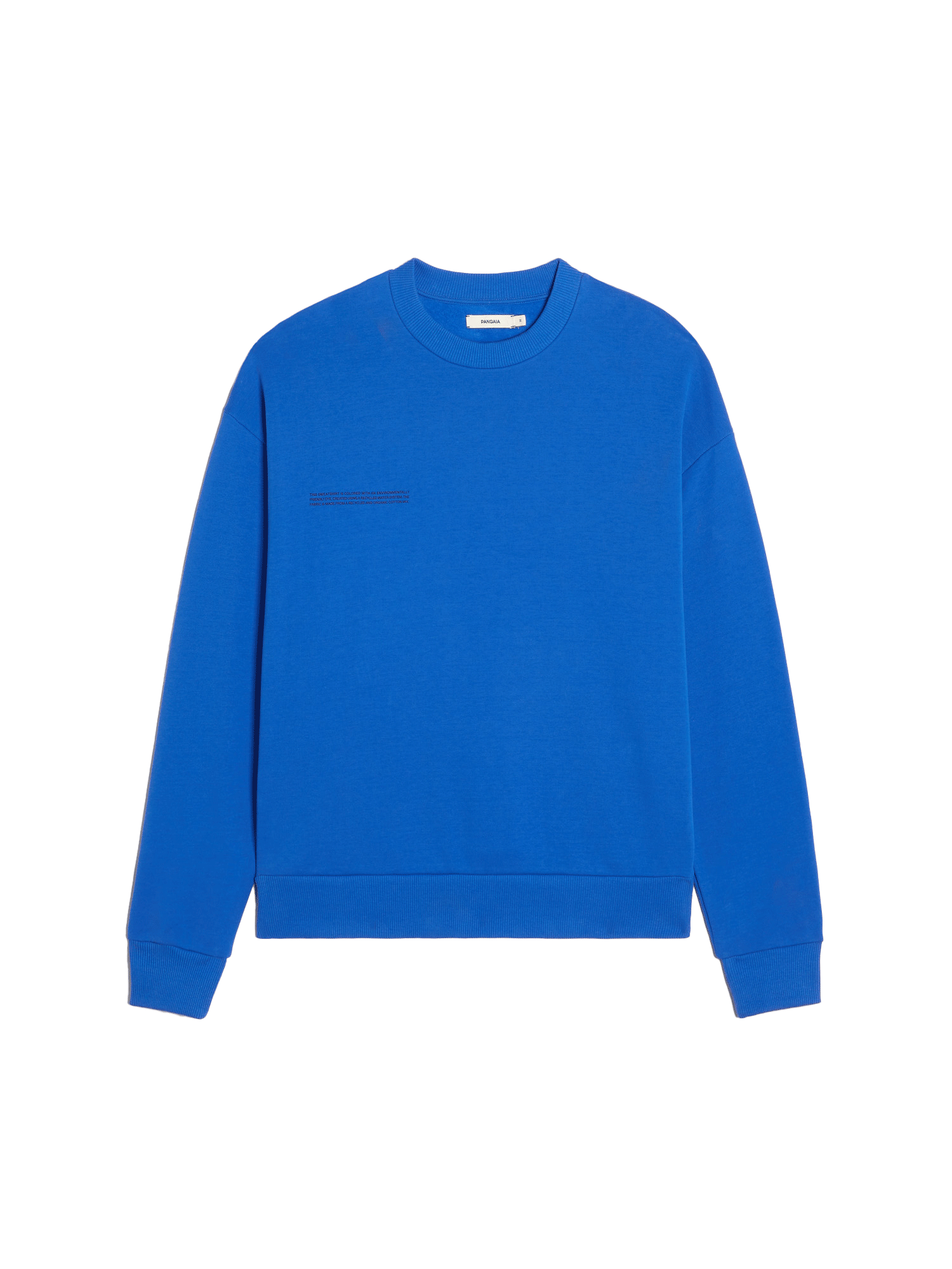 Archive Womens 365 Heavyweight cobalt blue 100% organic cotton crew neck sweatshirt, ribbed cuffs, PPRMINT™ treated packshot