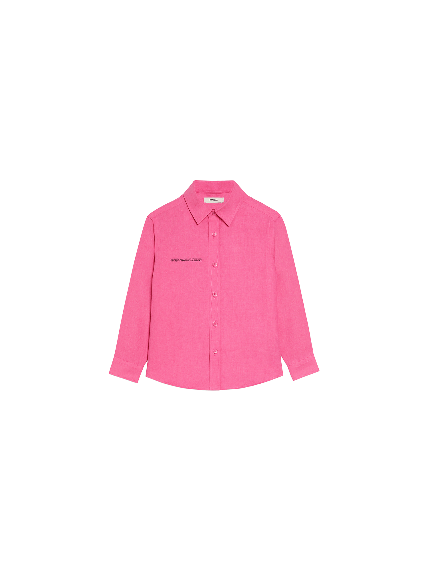Kids Aloe Linen Long Sleeve Shirt—flamingo pink-packshot-3