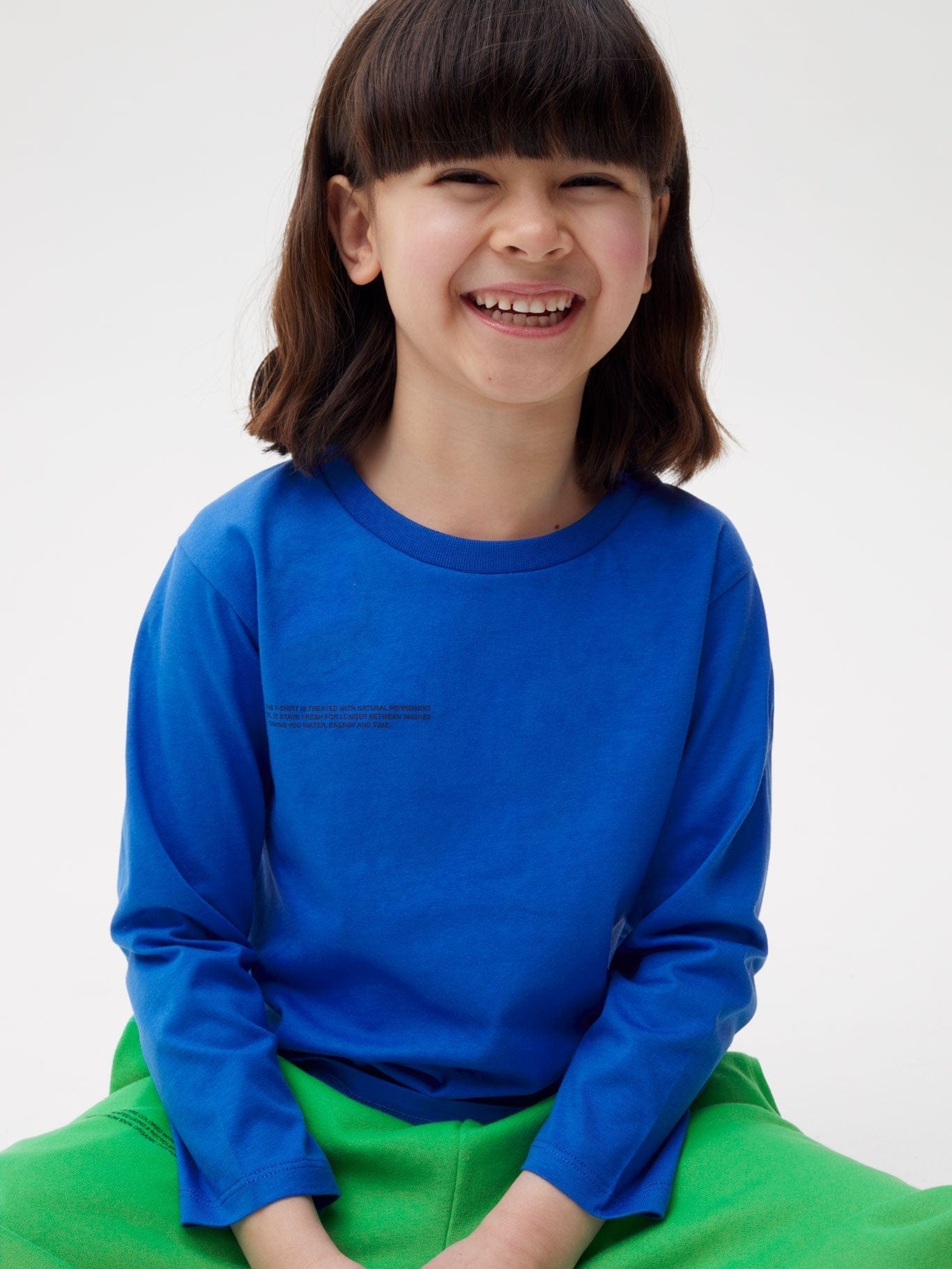 Kids Organic Cotton Long Sleeve T Shirt Cobalt Blue