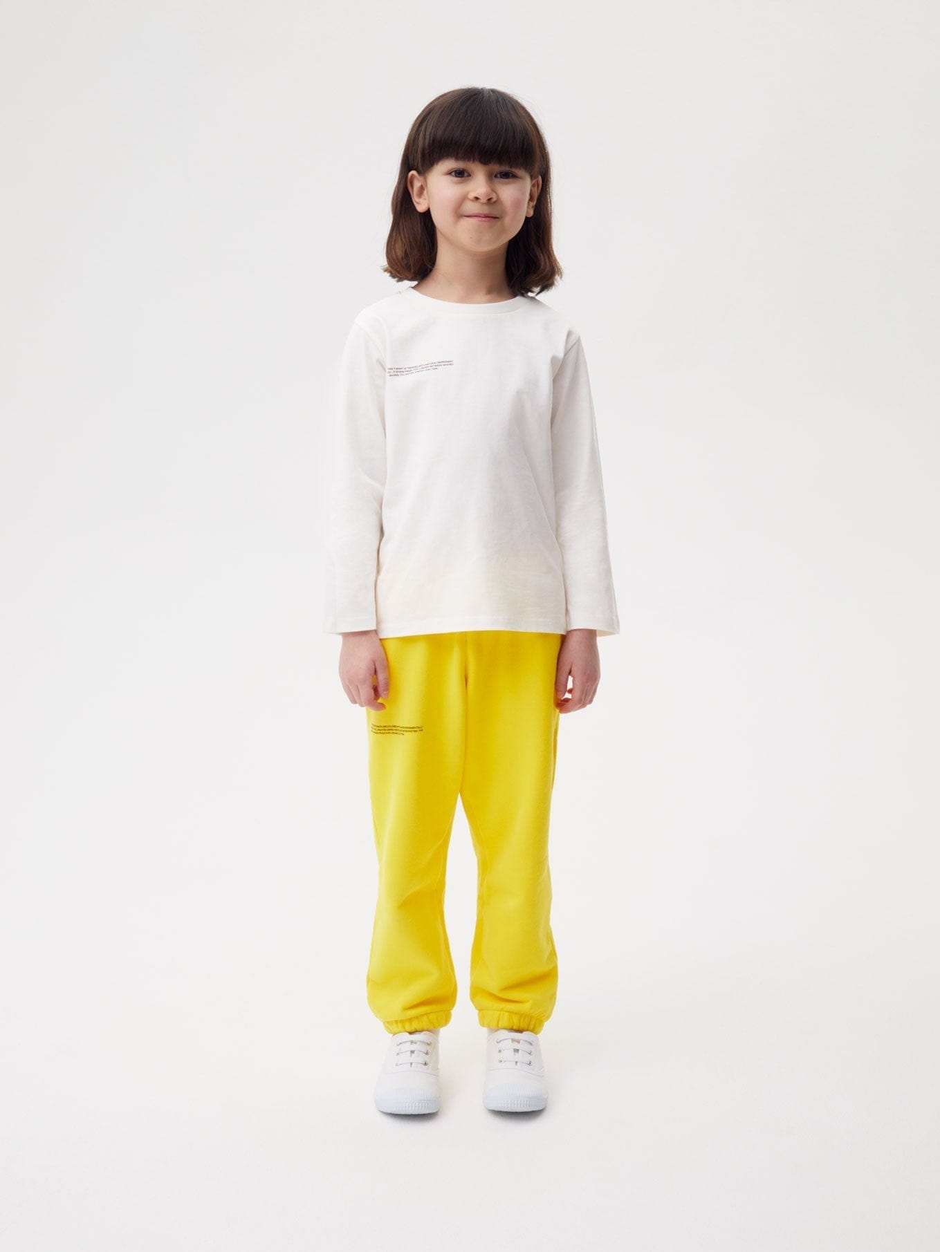 Kids Organic Cotton Long Sleeve T Shirt Off White