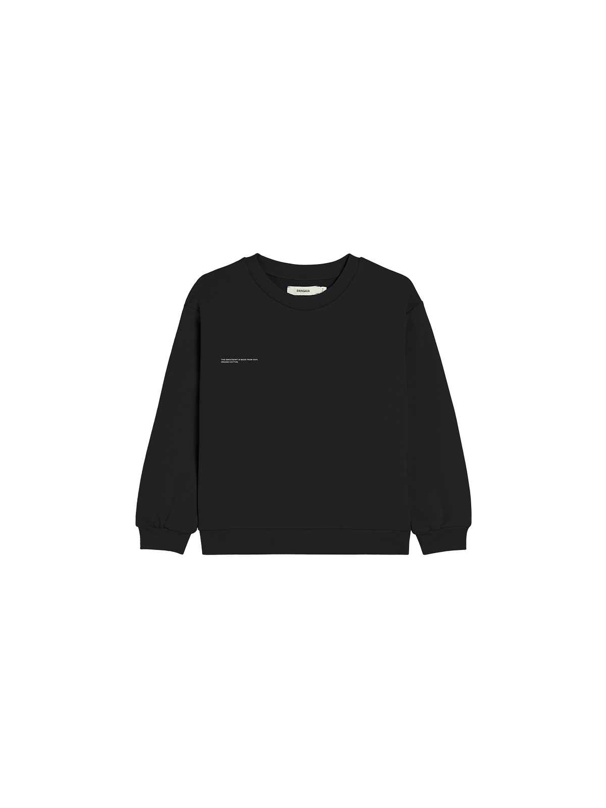 Kids' 365 Midweight Sweatshirt black, 320 GSM organic cotton, oversized fit, crew neck packshot