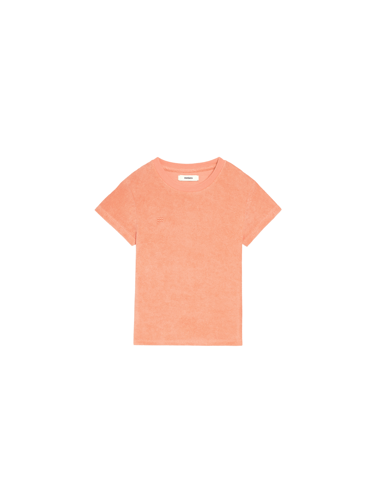 Kids Towelling T-shirt—peach perfect-packshot-3