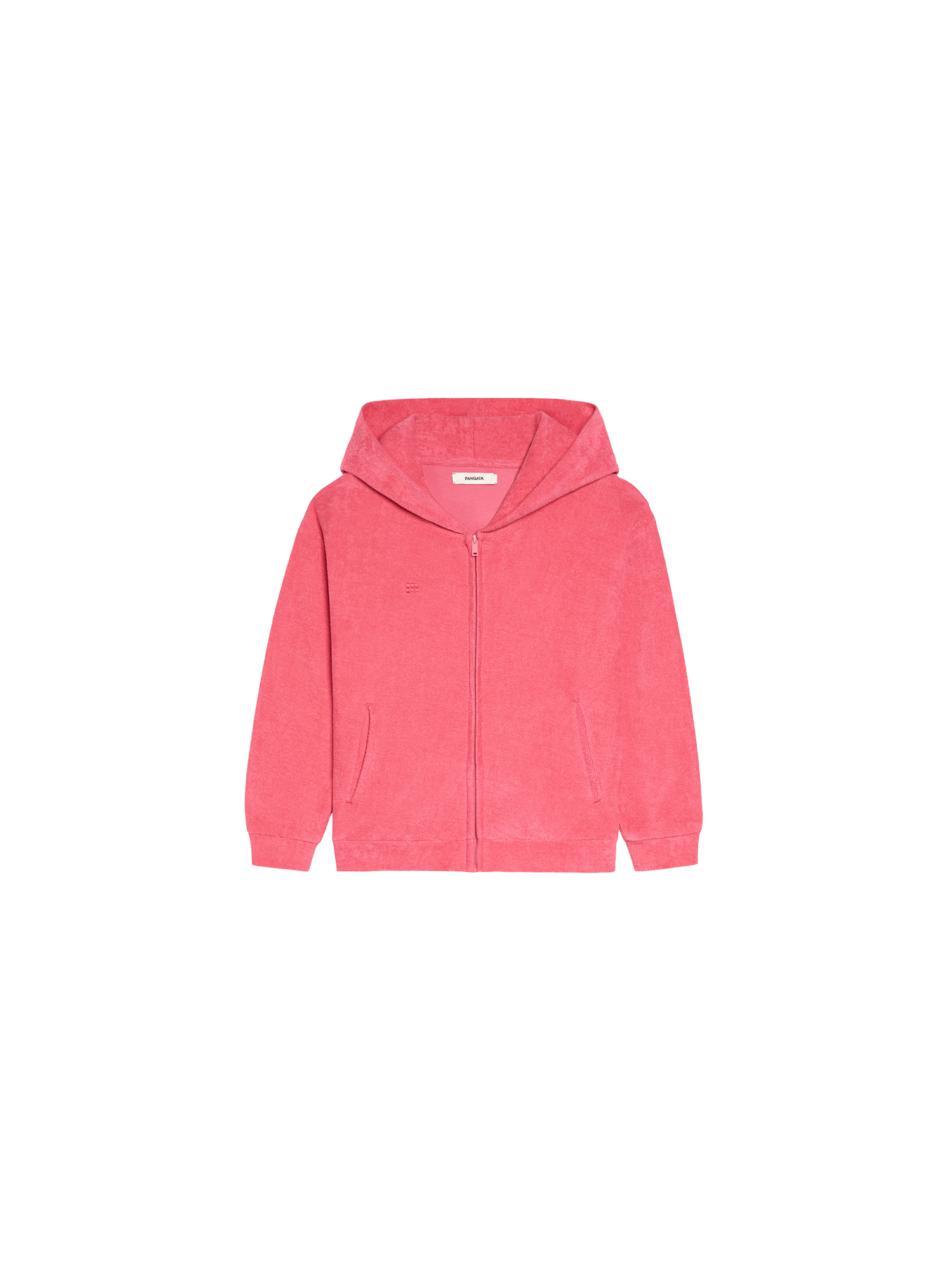 Kids Towelling Zipped Hoodie—lotus pink-packshot-3