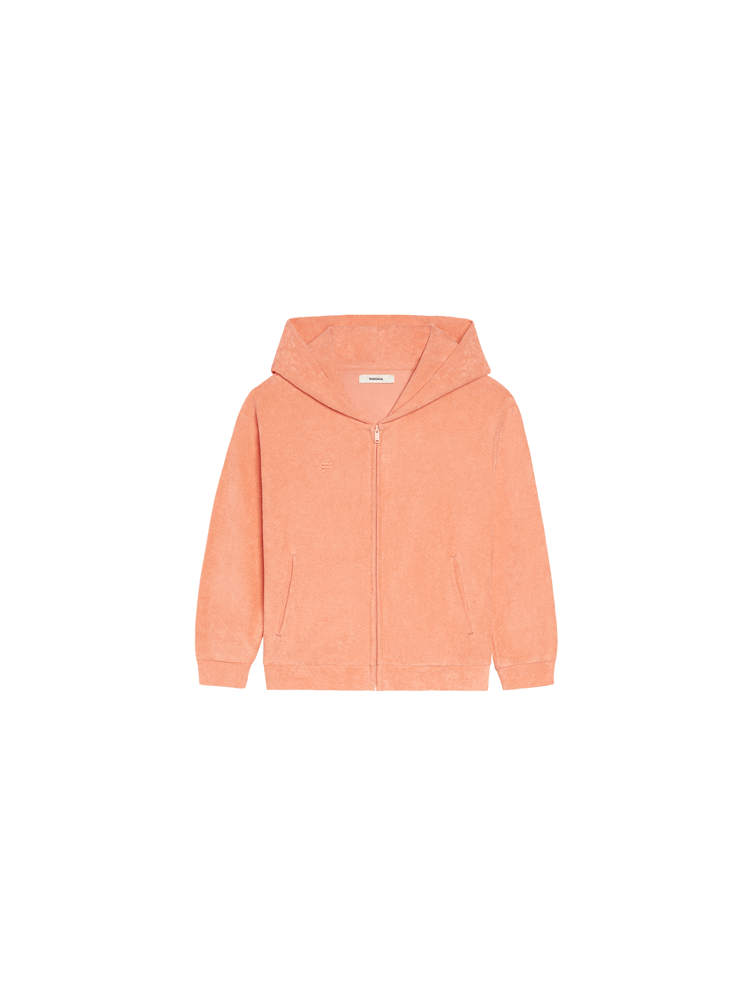 Kids Towelling Zipped Hoodie—peach perfect-packshot-3