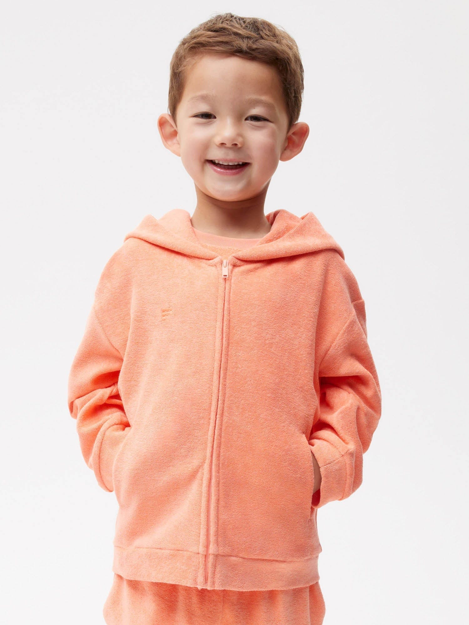 Kids Towelling Zipped Hoodie