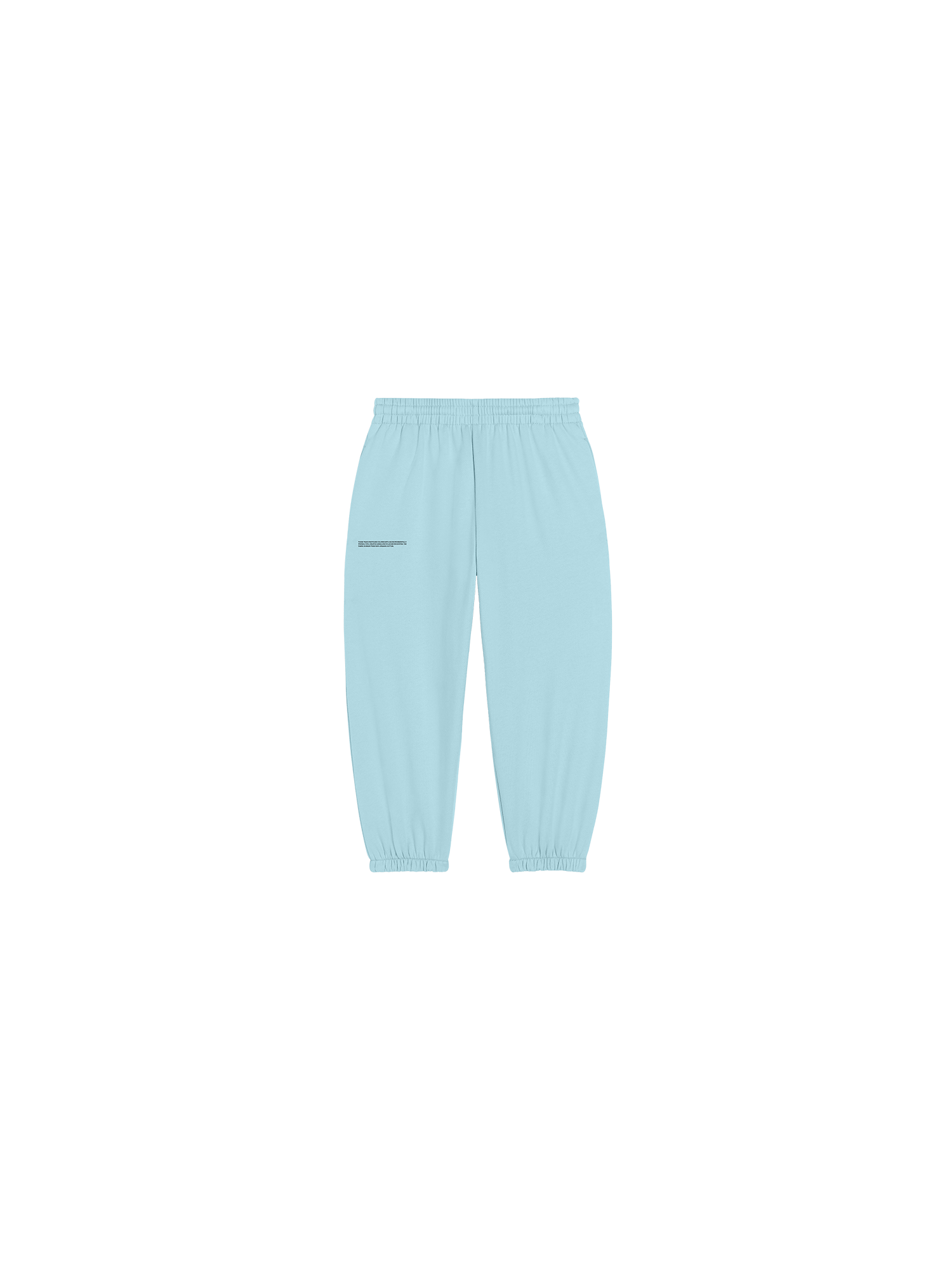 Kids' celestial blue Midweight Track Pants, 320 GSM organic cotton, loose fit, elastic waistband, cuffed ankles, packshot