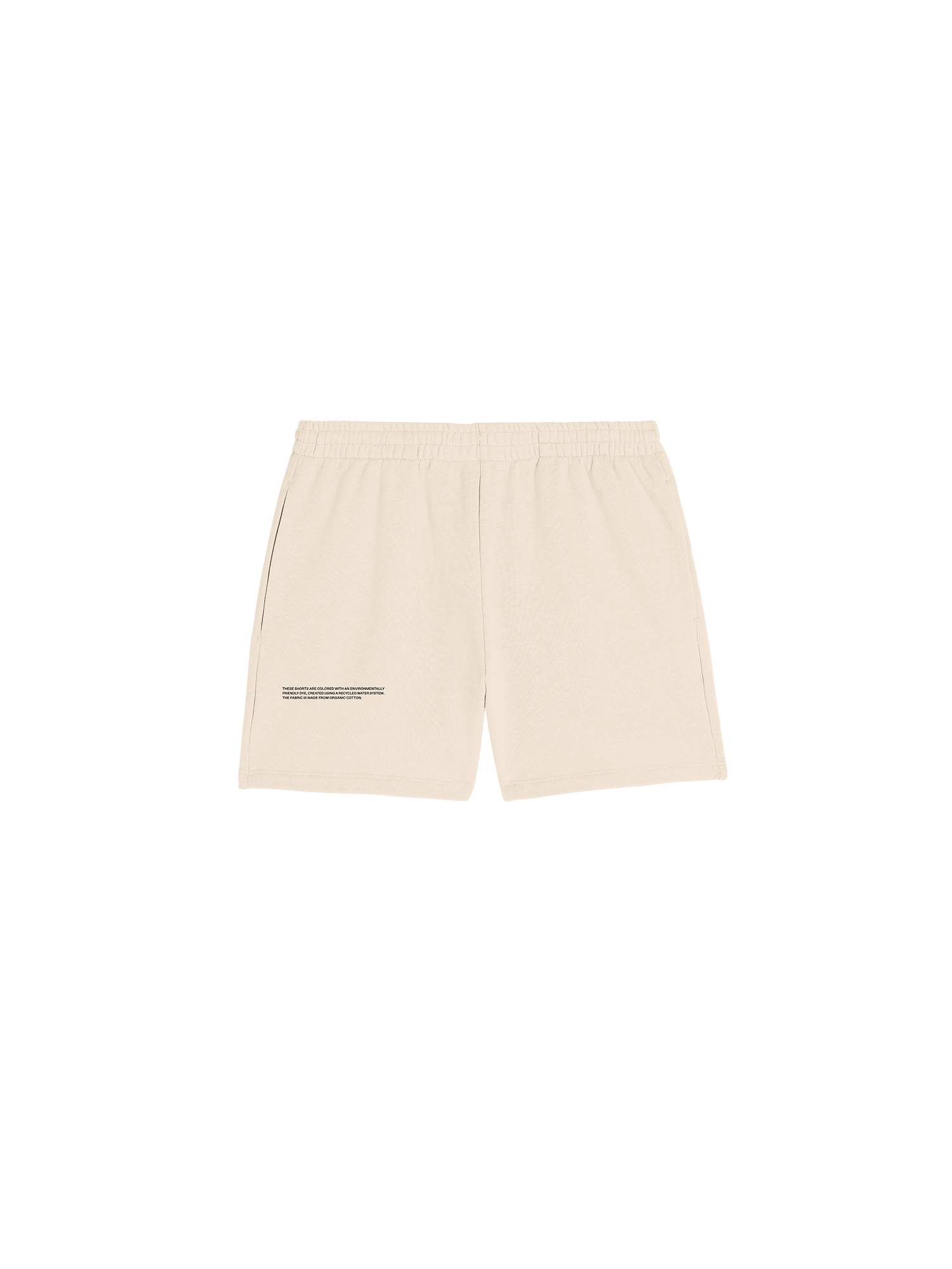 Bone organic cotton fleece sweatshorts with elastic waist, side pockets, relaxed fit packshot