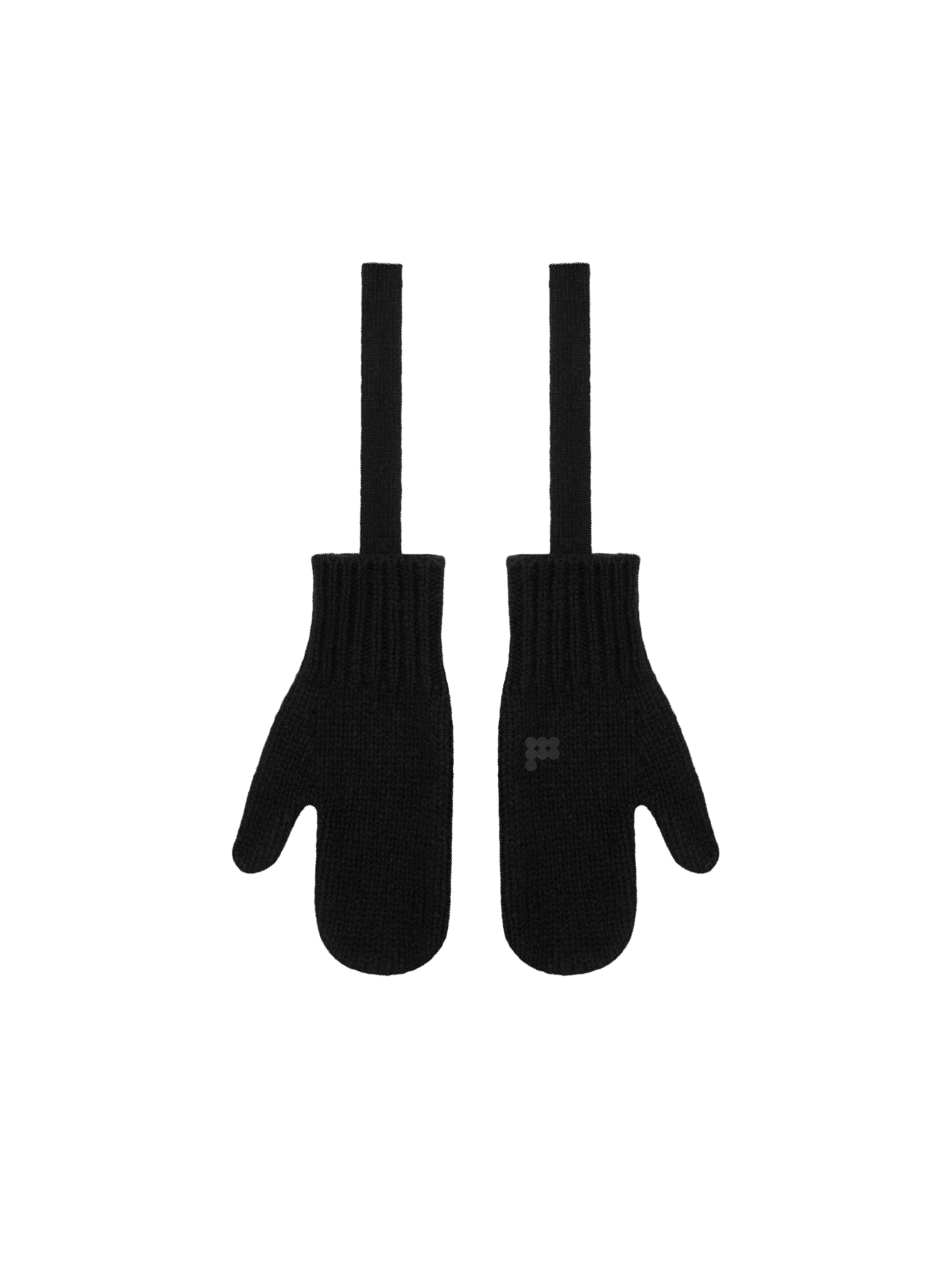 Recycled Cashmere Chunky Mittens—black