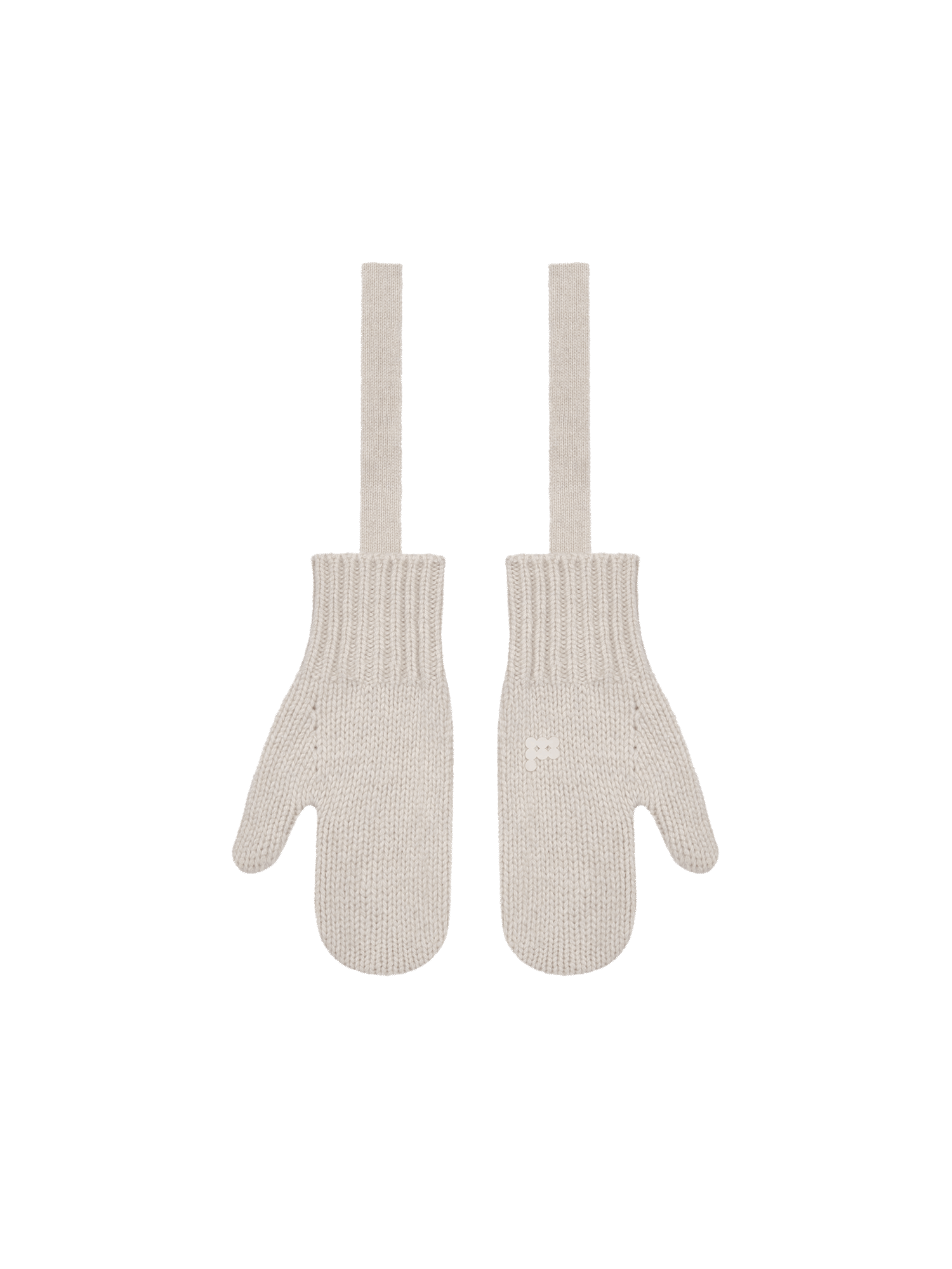 Recycled Cashmere Chunky Mittens—oatmeal