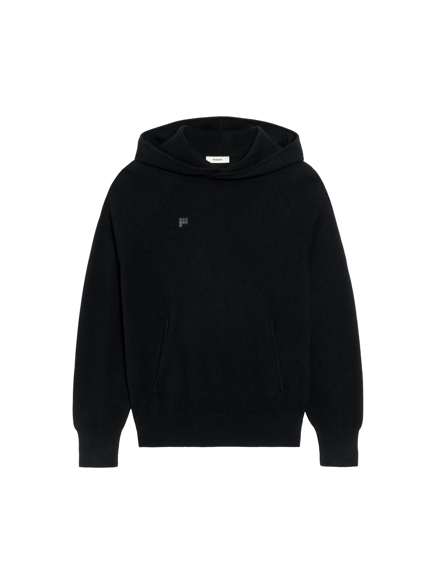 Recycled Cashmere Hoodie—black-packshot-3