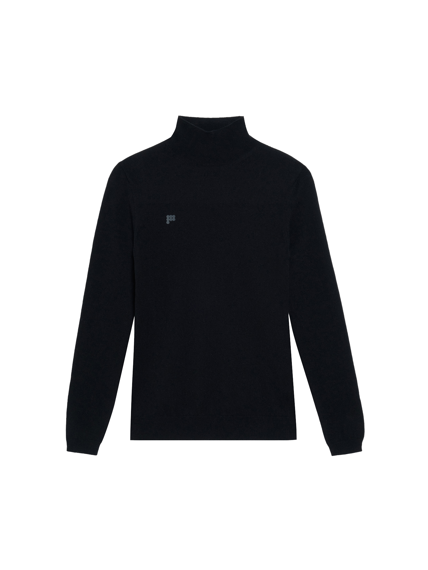 Women Recycled Cashmere Fitted Turtleneck Top‚Äîblack-packshot-3