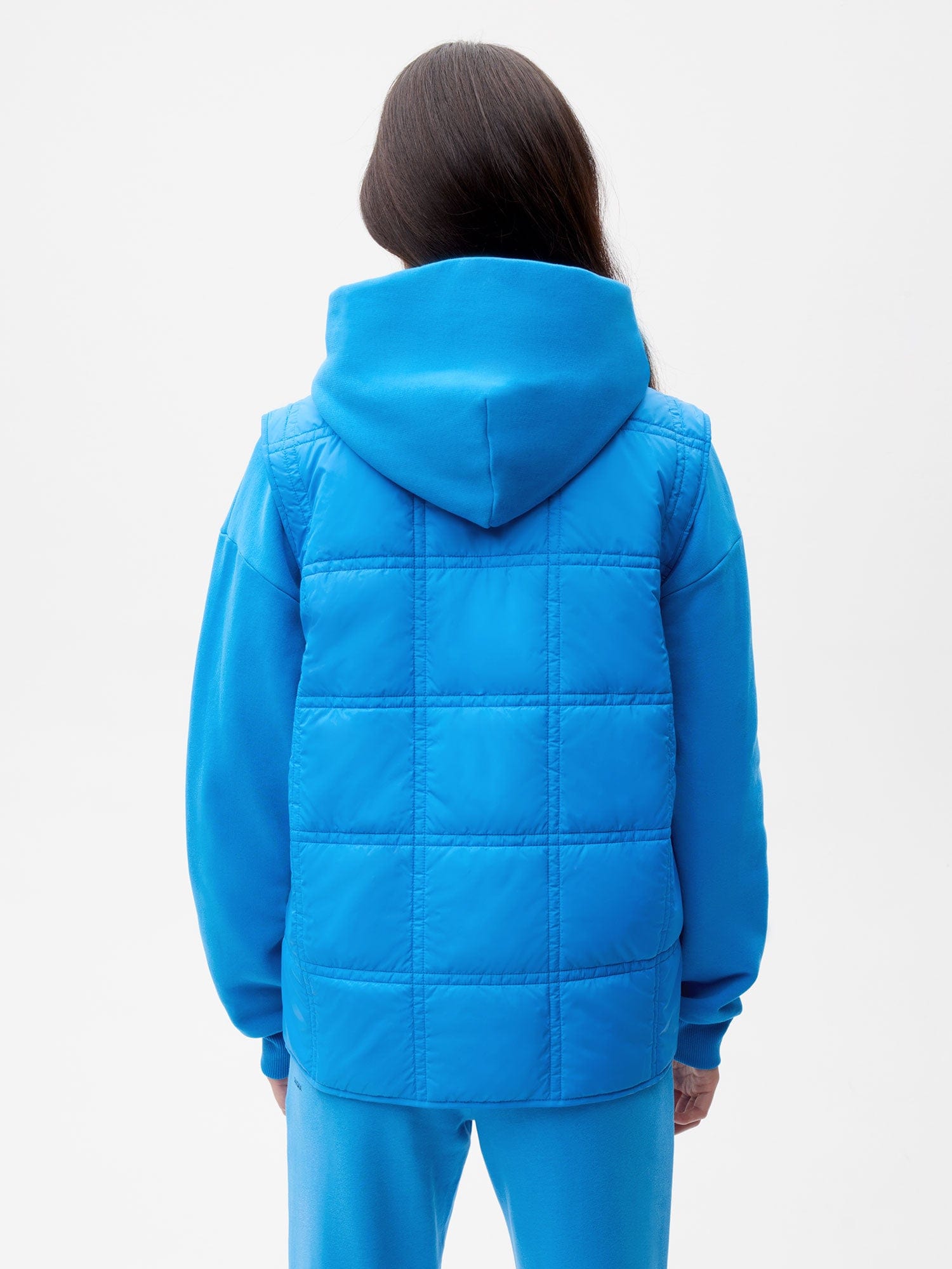 Recycled Nylon FLWRDWN Quilted Gilet—cerulean blue female-2